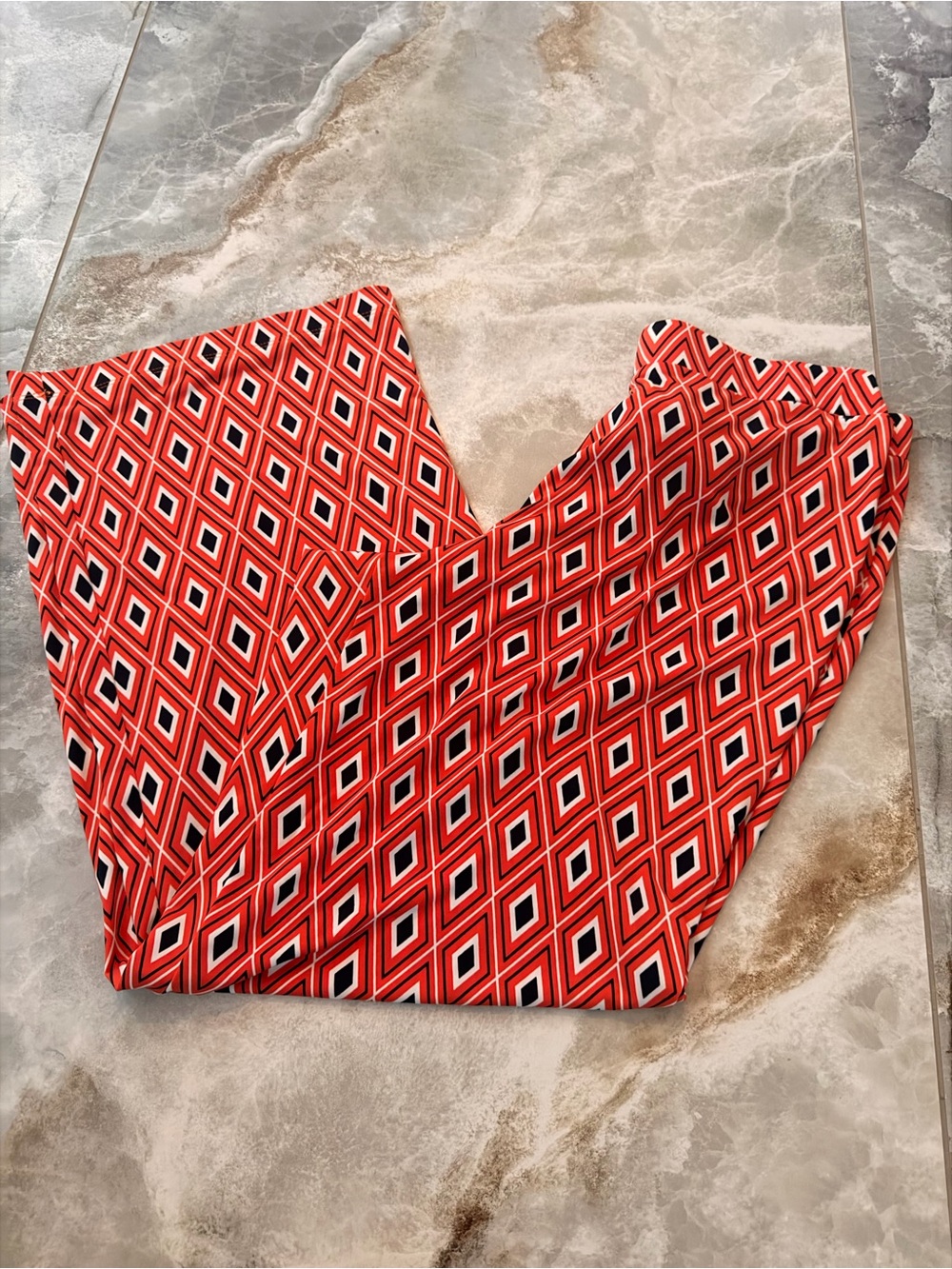 Michael Kors Red and Black Geometric Diamond Men's Pants